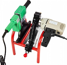 Нагреватель и торцеватель в боксе механического стыкового сварочного аппарата для пнд труб Gas Fusion Red-250R4 Нагреватель и торцеватель в боксе механического стыкового сварочного аппарата для пнд труб Gas Fusion Red-250R4