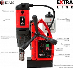 Описание магнитного сверлильного станка Diam EX-35E