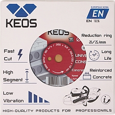 Упаковка диска алмазного сегментного Keos Universal Construction 350 мм
